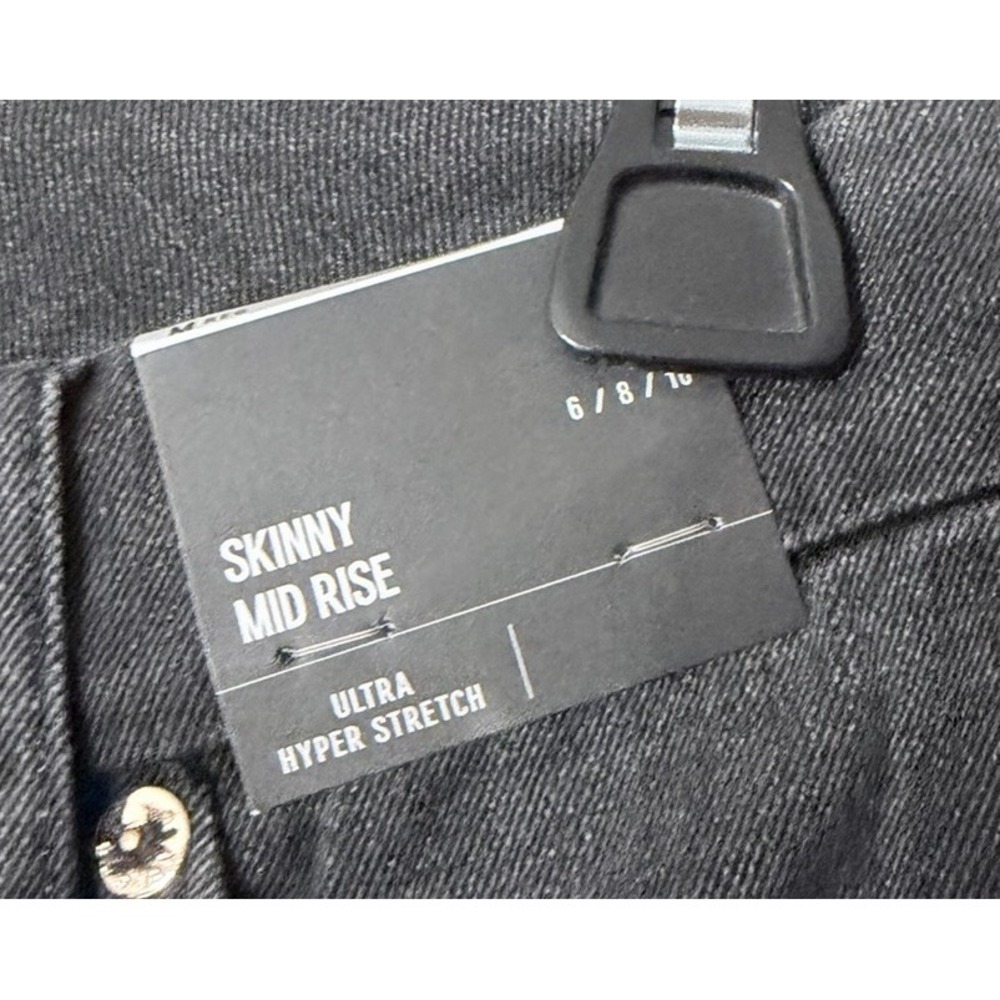 NWT Express Skinny Mid Rise Womens Stretch Black Flexx Jeans Denim Size M 6/8/10 - Picture 7 of 11